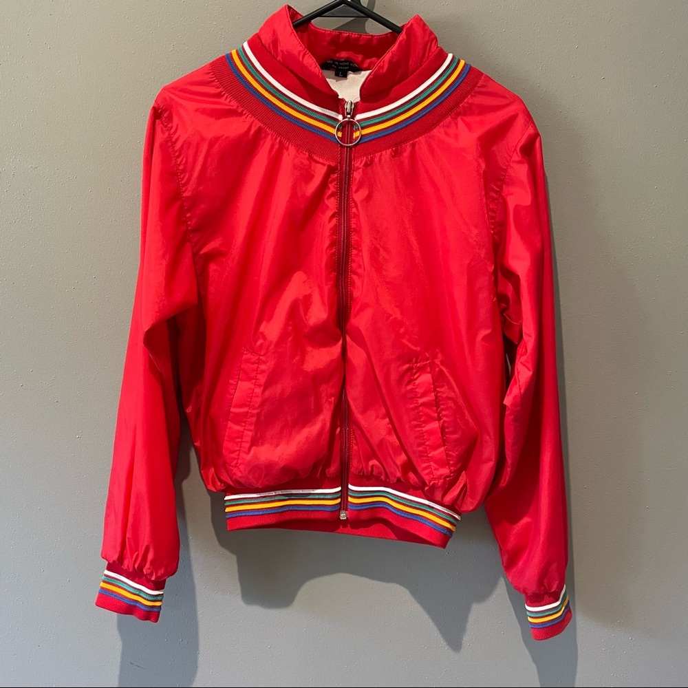 Vintage 1980s Silver Unicorn Bomber/Track Jacket